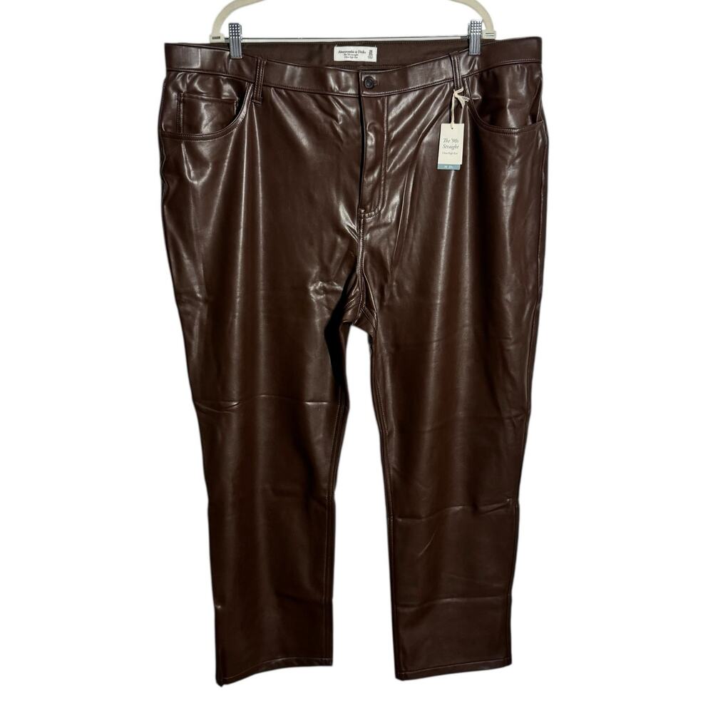 Abercrombie & Fitch The 90s Straight Pant Women 36 Plus Size‎ Chocolate Brown